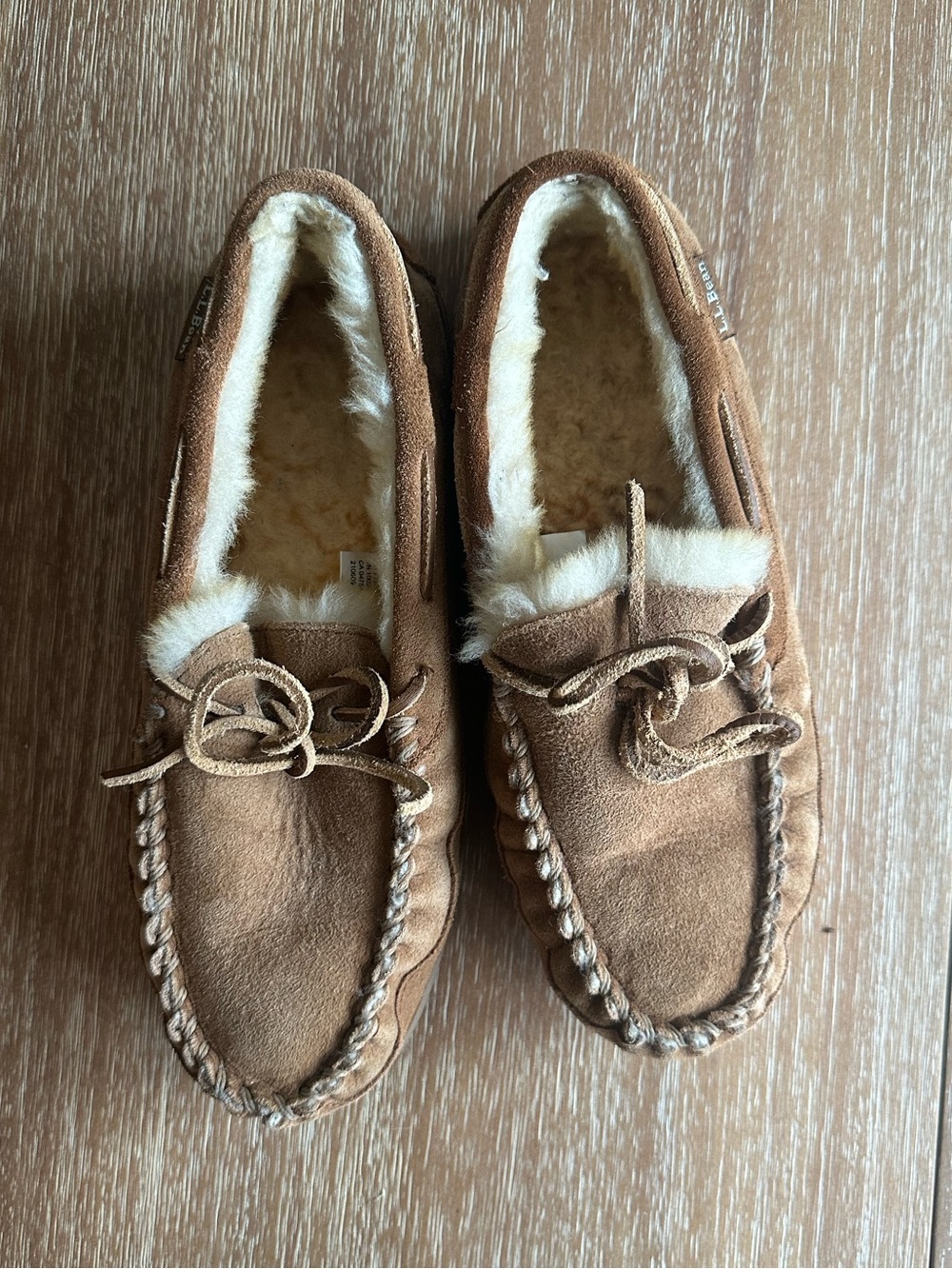 L.L. Bean Men’s Wicked Good Moccasin Slippers in Brown